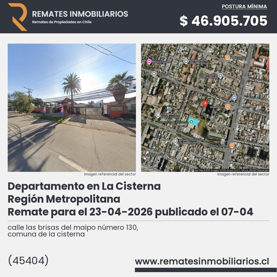 Imagen ficha calle las brisas del maipo número 130, comuna de la cisterna