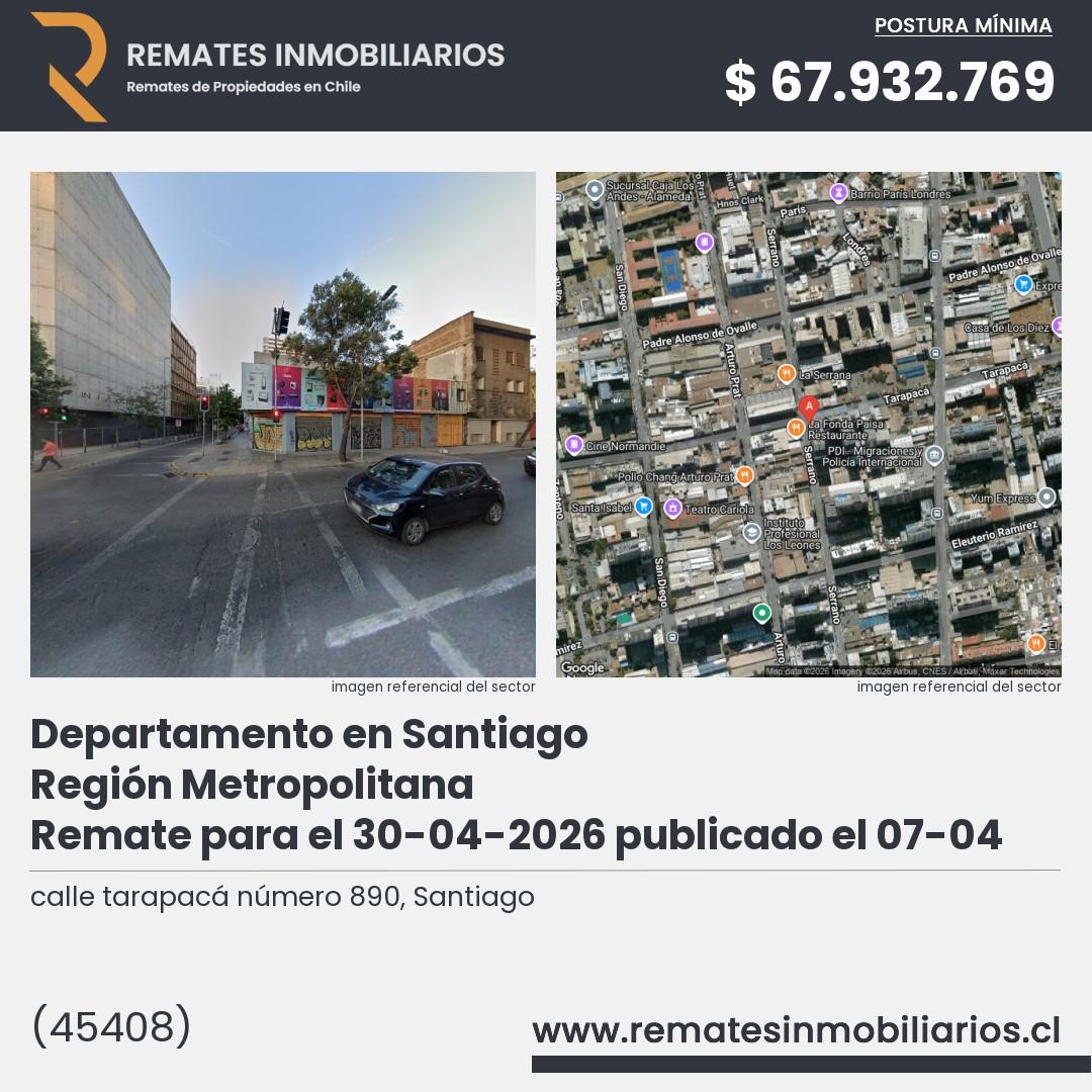 Imagen ficha calle tarapacá número 890, Santiago