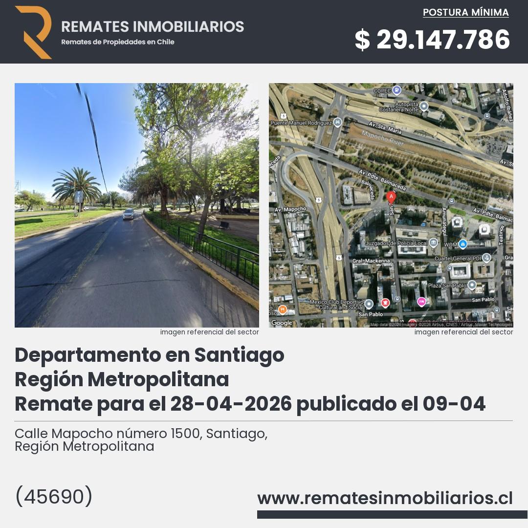 Imagen ficha Calle Mapocho número 1500, Santiago, Región Metropolitana