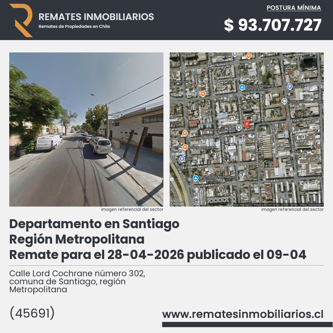 Imagen ficha Calle Lord Cochrane número 302, comuna de Santiago, región Metropolitana