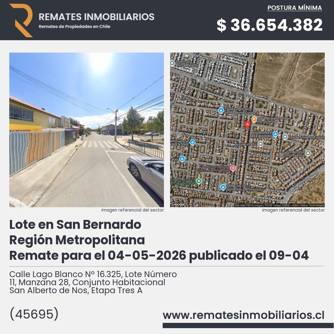 Imagen ficha Calle Lago Blanco Nº 16.325, Lote Número 11, Manzana 28, Conjunto Habitacional San Alberto de Nos, Etapa Tres A