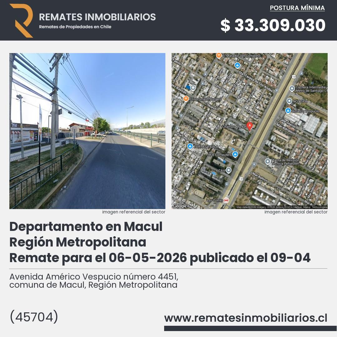 Imagen ficha Avenida Américo Vespucio número 4451, comuna de Macul, Región Metropolitana