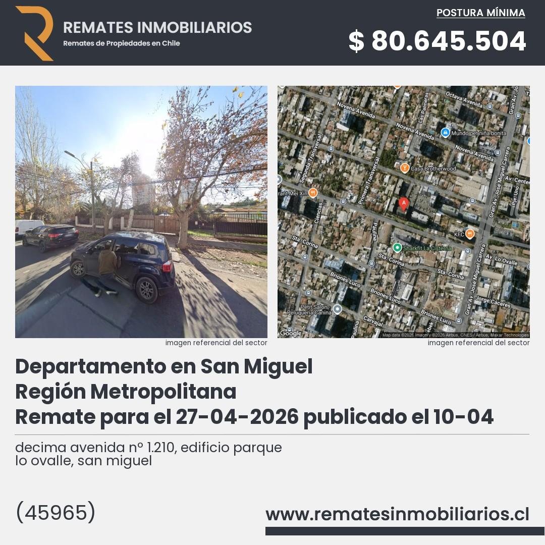 Imagen ficha decima avenida nº 1.210, edificio parque lo ovalle, san miguel