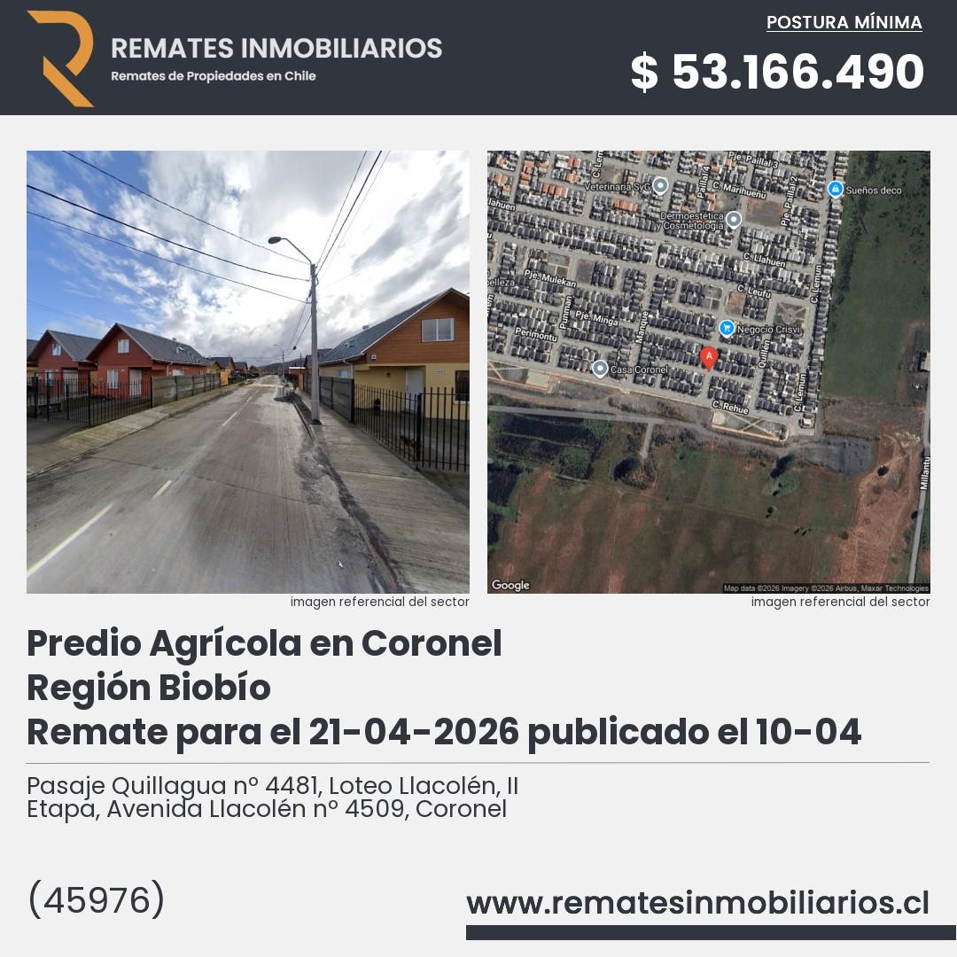 Imagen ficha Pasaje Quillagua nº 4481, Loteo Llacolén, II Etapa, Avenida Llacolén nº 4509, Coronel