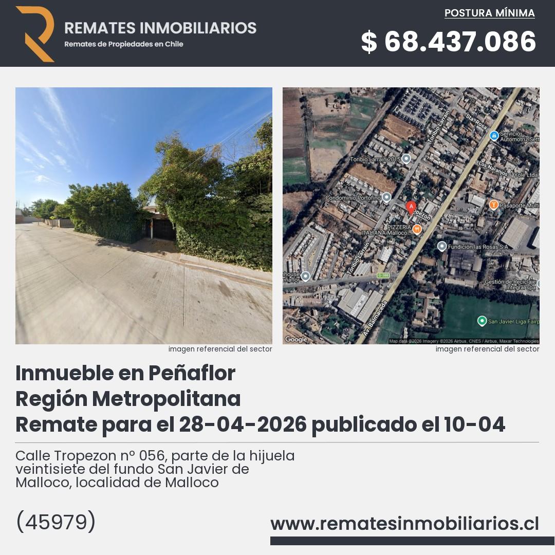 Imagen ficha Calle Tropezon nº 056, parte de la hijuela veintisiete del fundo San Javier de Malloco, localidad de Malloco