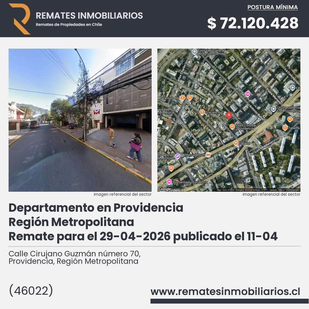 Imagen ficha Calle Cirujano Guzmán número 70, Providencia, Región Metropolitana