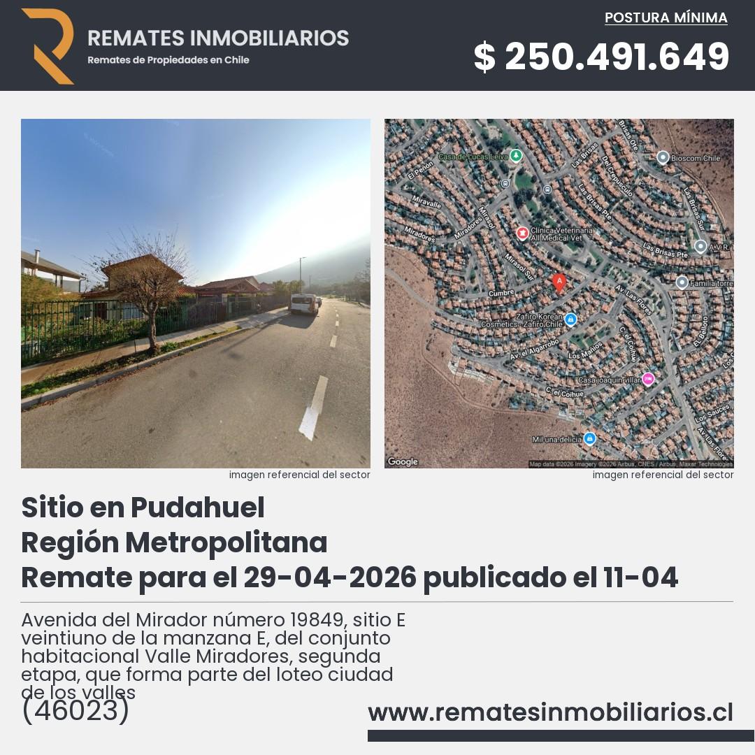 Imagen ficha Avenida del Mirador número 19849, sitio E veintiuno de la manzana E, del conjunto habitacional Valle Miradores, segunda etapa, que forma parte del loteo ciudad de los valles