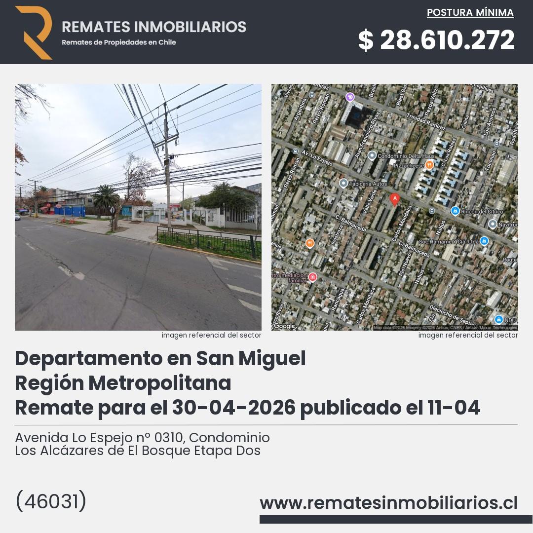 Imagen ficha Avenida Lo Espejo nº 0310, Condominio Los Alcázares de El Bosque Etapa Dos