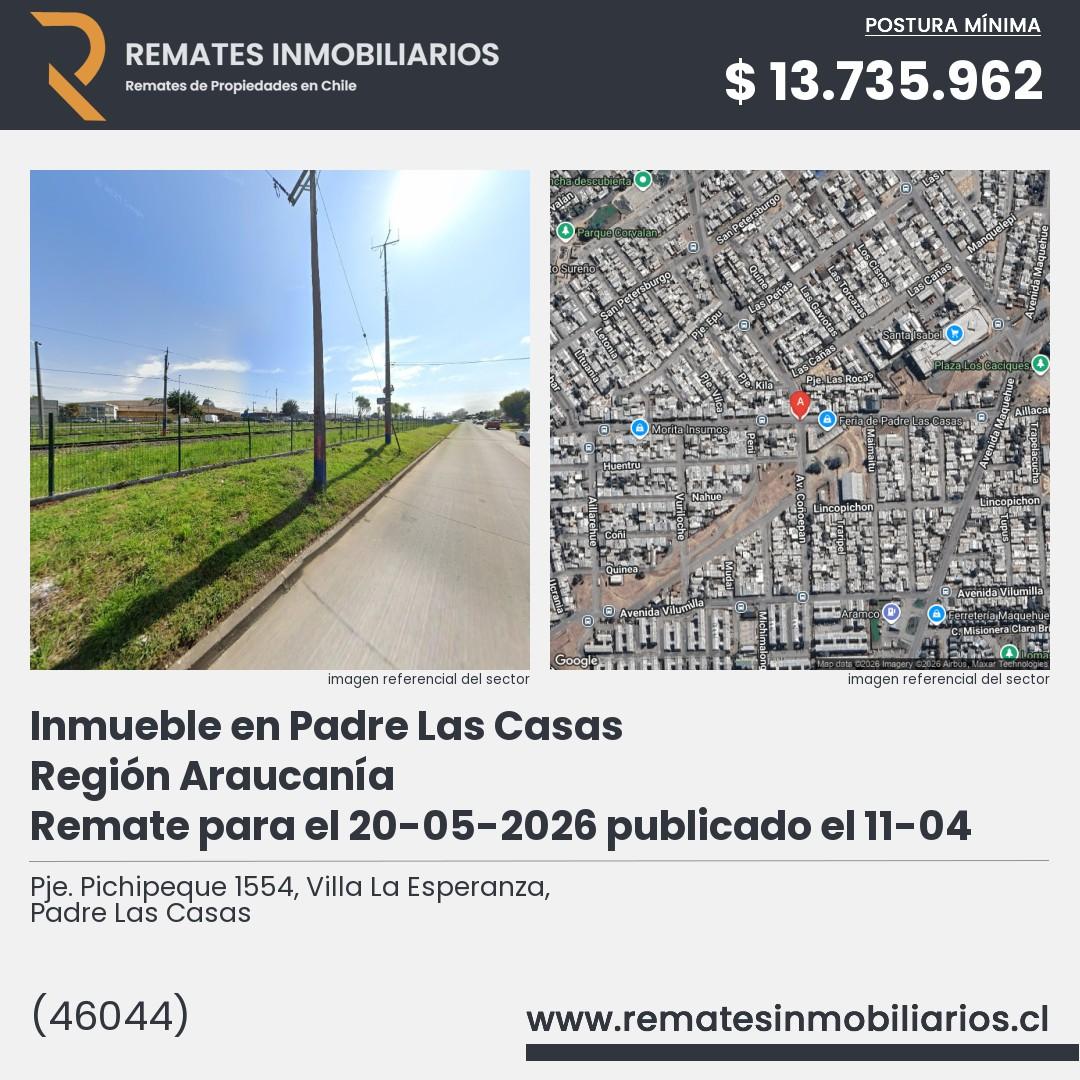 Imagen ficha Pje. Pichipeque 1554, Villa La Esperanza, Padre Las Casas