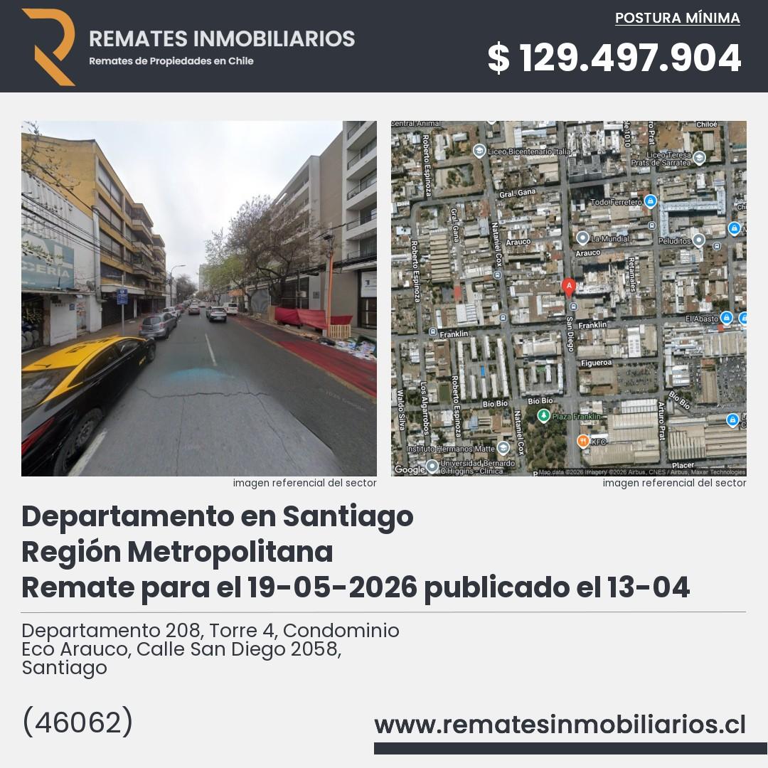 Imagen ficha Departamento 208, Torre 4, Condominio Eco Arauco, Calle San Diego 2058, Santiago