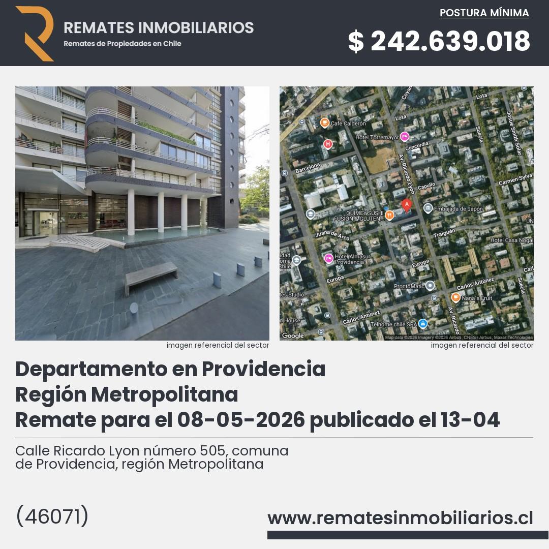 Imagen ficha Calle Ricardo Lyon número 505, comuna de Providencia, región Metropolitana