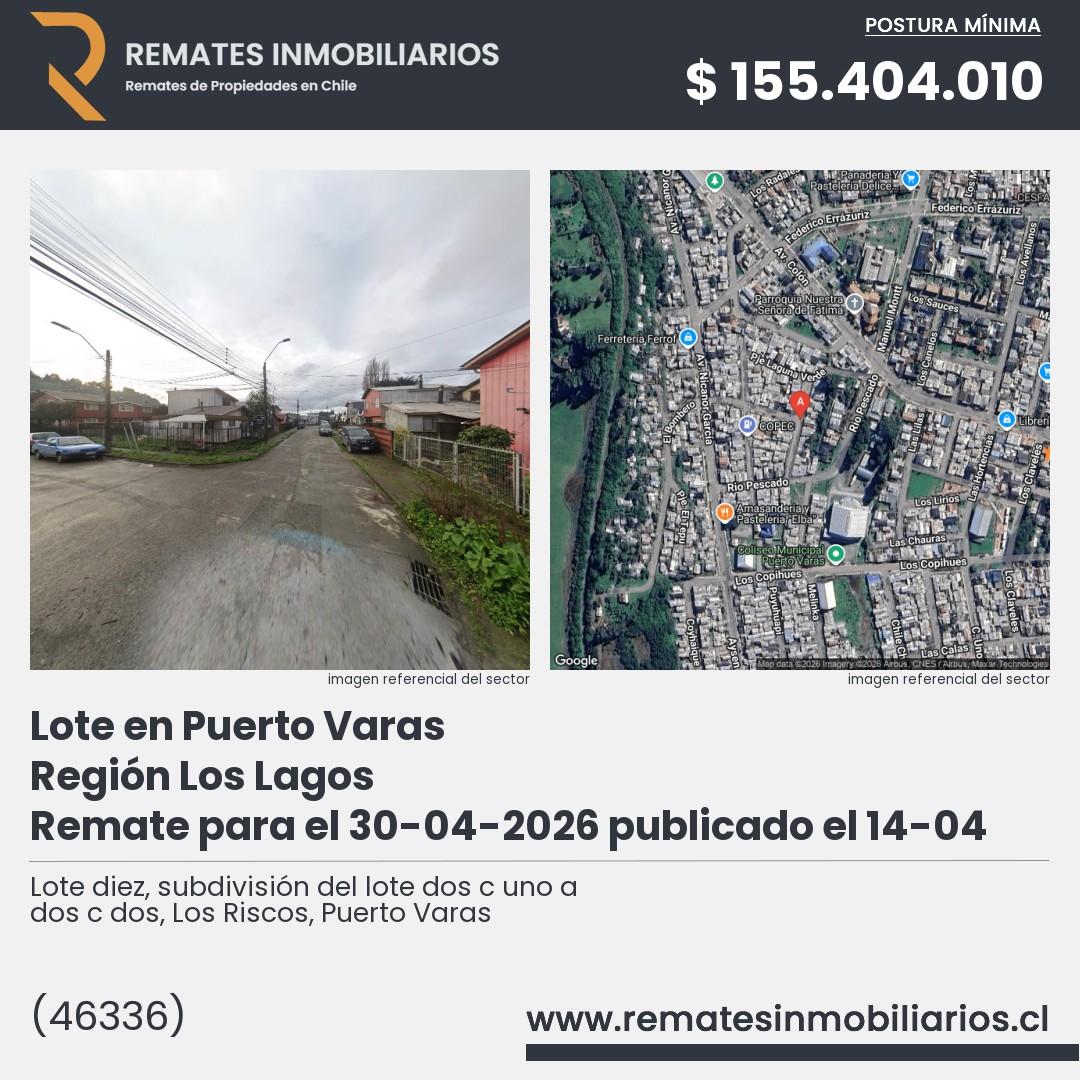 Imagen ficha Lote diez, subdivisión del lote dos c uno a dos c dos, Los Riscos, Puerto Varas