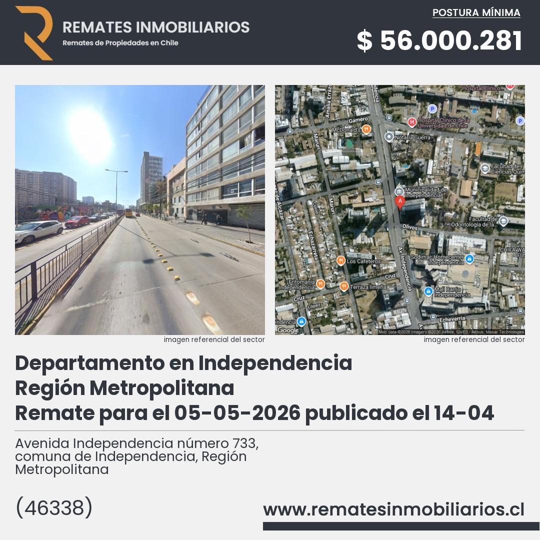 Imagen ficha Avenida Independencia número 733, comuna de Independencia, Región Metropolitana