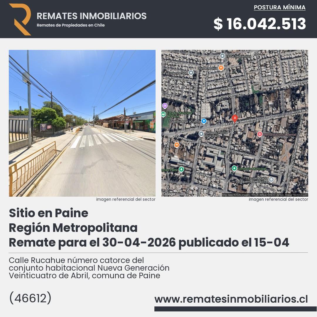 Imagen ficha Calle Rucahue número catorce del conjunto habitacional Nueva Generación Veinticuatro de Abril, comuna de Paine