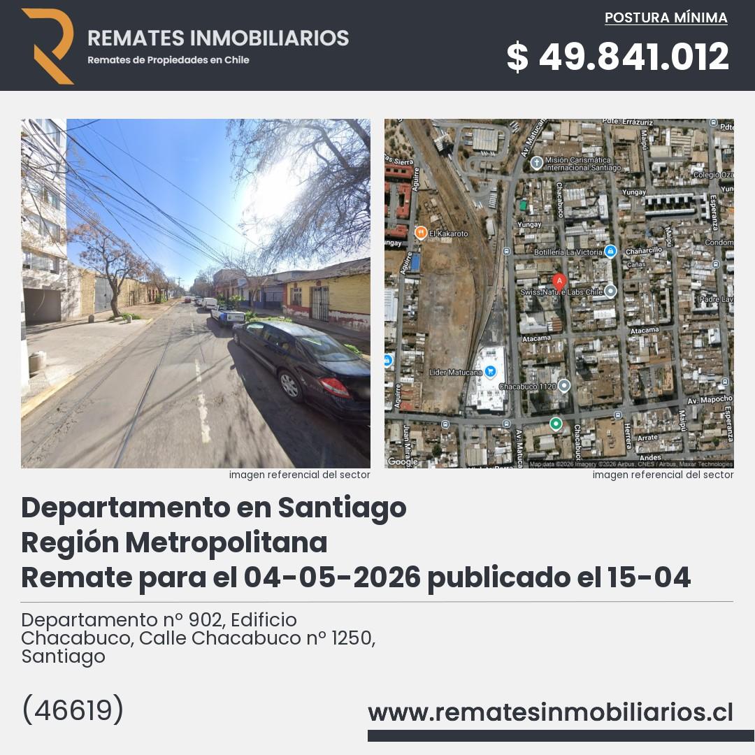 Imagen ficha Departamento nº 902, Edificio Chacabuco, Calle Chacabuco nº 1250, Santiago