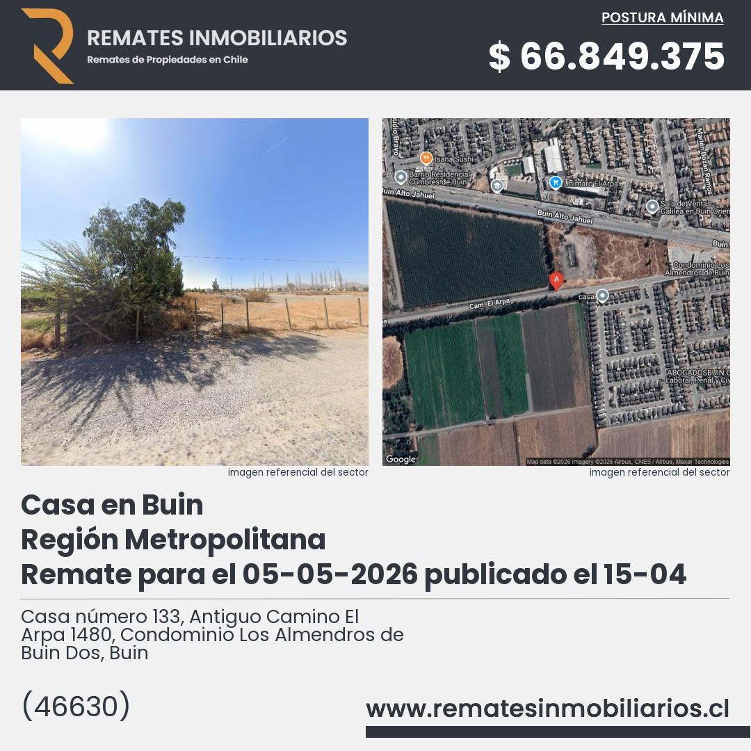 Imagen ficha Casa número 133, Antiguo Camino El Arpa 1480, Condominio Los Almendros de Buin Dos, Buin