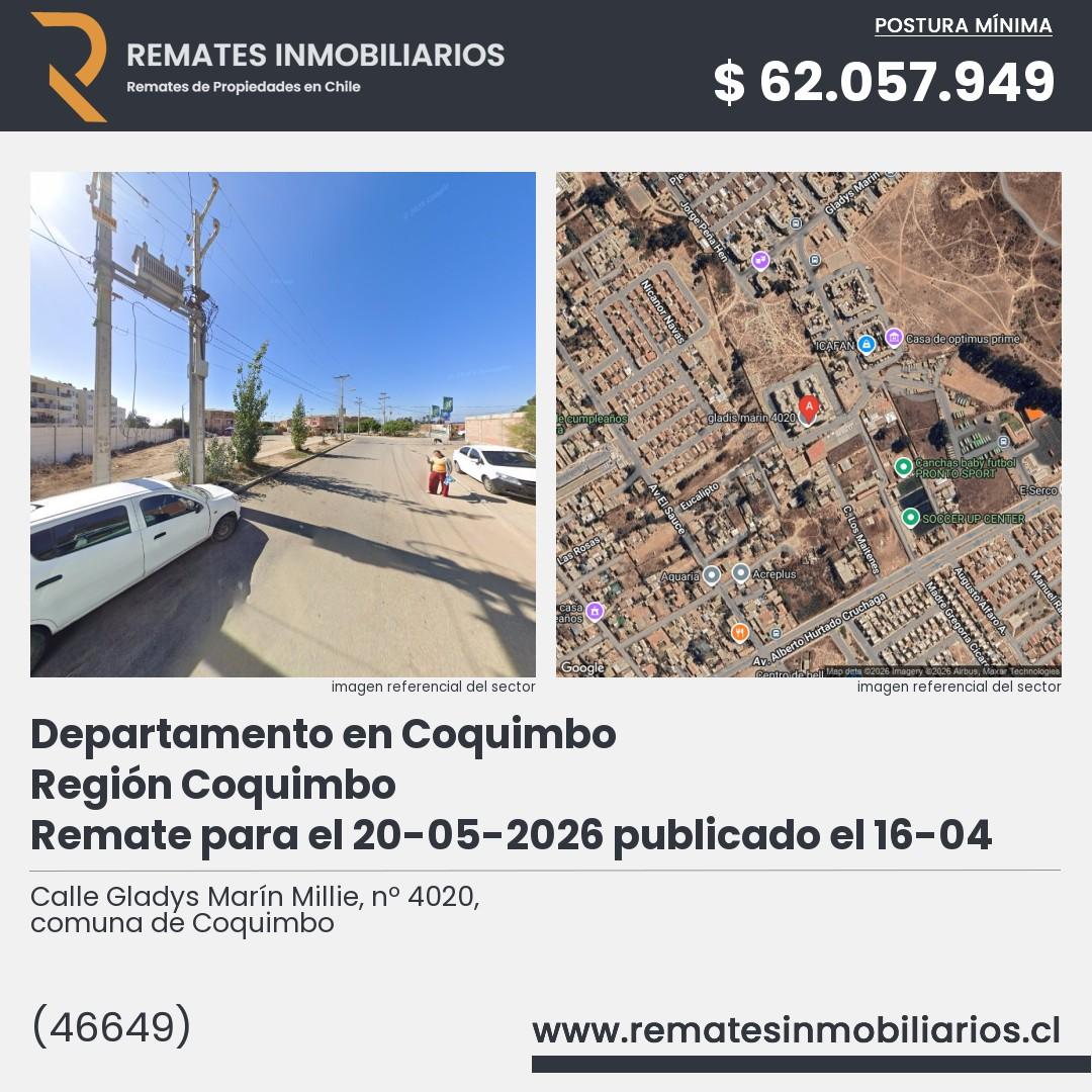 Imagen ficha Calle Gladys Marín Millie, nº 4020, comuna de Coquimbo