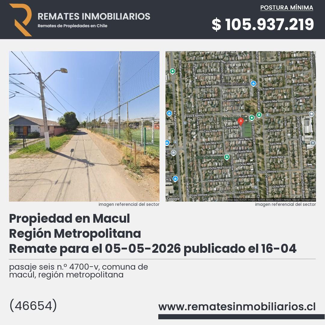 Imagen ficha pasaje seis n.º 4700-v, comuna de macul, región metropolitana