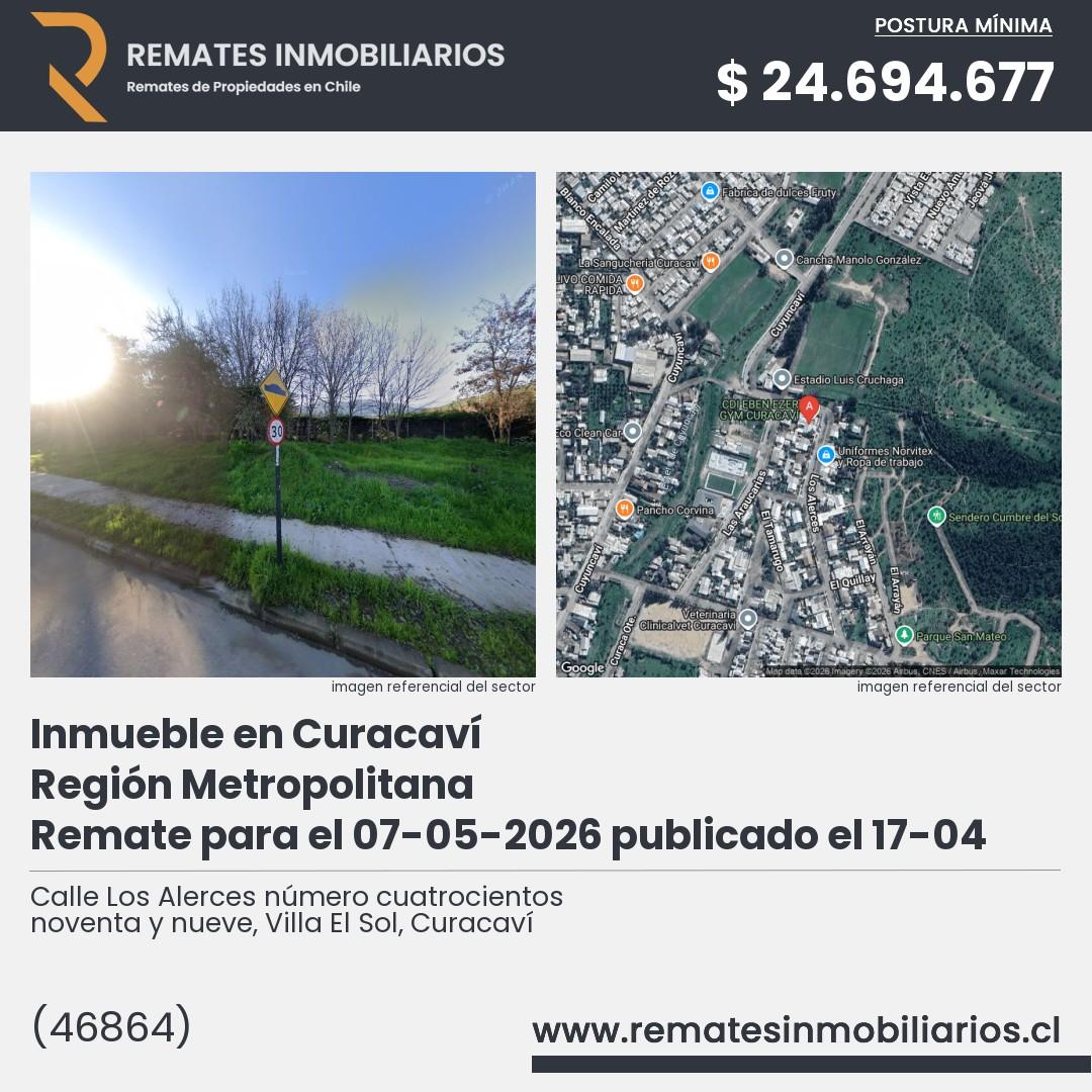 Imagen ficha Calle Los Alerces número cuatrocientos noventa y nueve, Villa El Sol, Curacaví