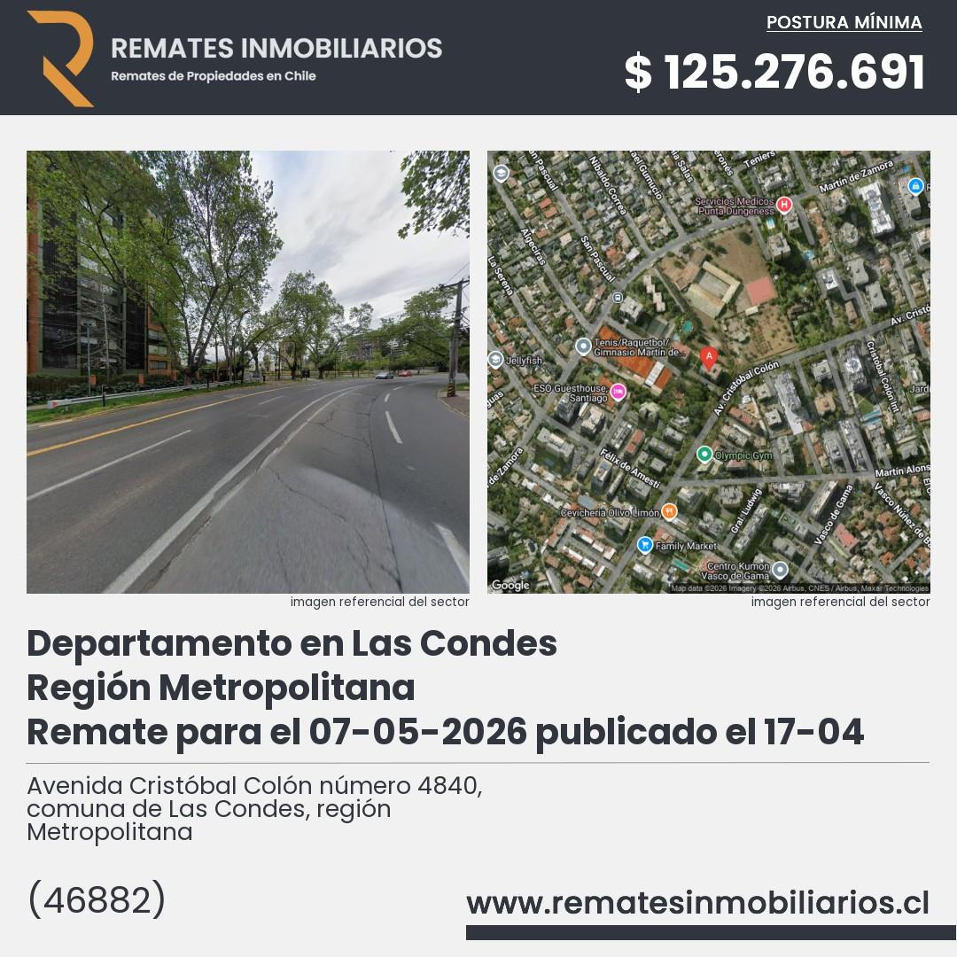 Imagen ficha Avenida Cristóbal Colón número 4840, comuna de Las Condes, región Metropolitana