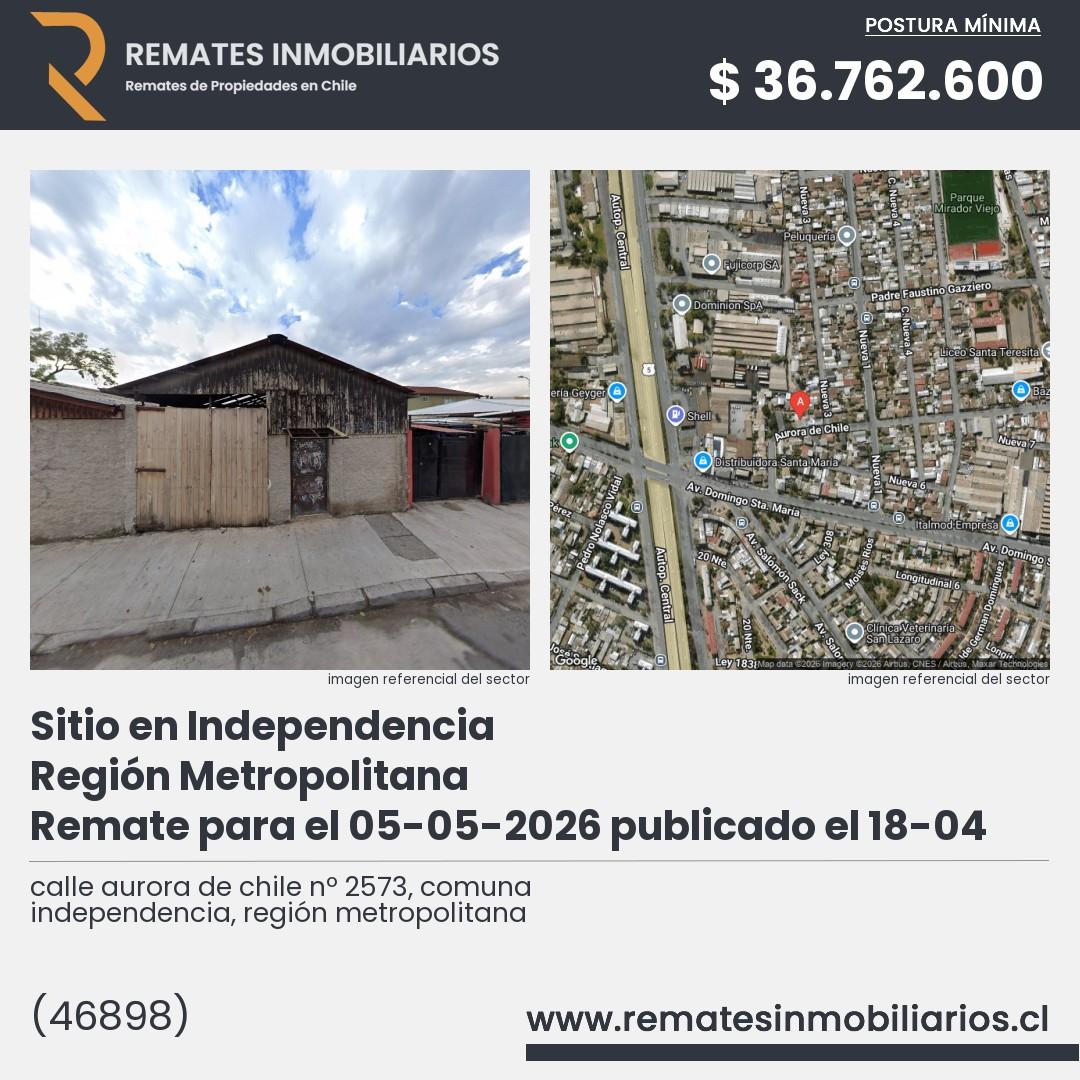 Imagen ficha calle aurora de chile nº 2573, comuna independencia, región metropolitana