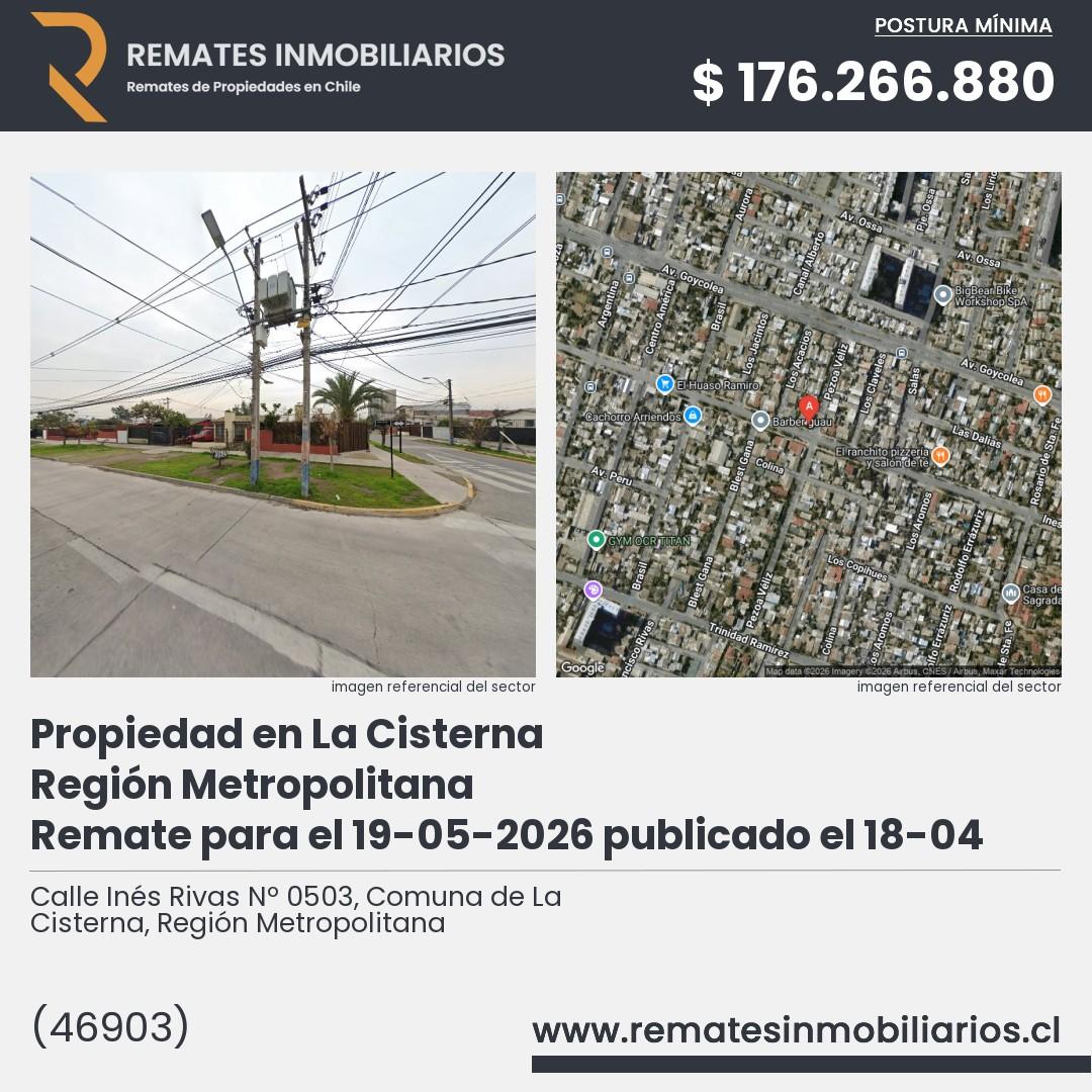 Imagen ficha Calle Inés Rivas Nº 0503, Comuna de La Cisterna, Región Metropolitana