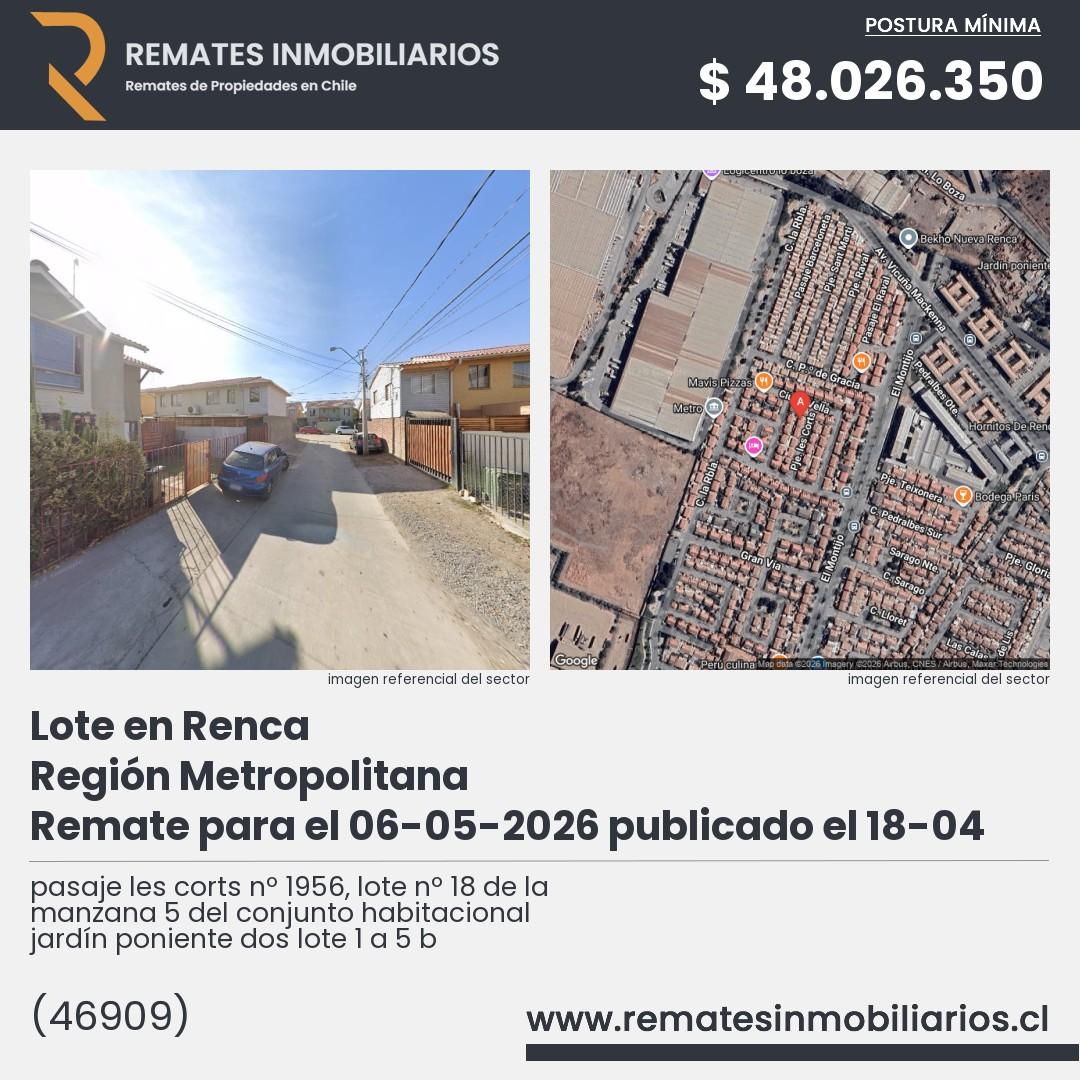 Imagen ficha pasaje les corts nº 1956, lote nº 18 de la manzana 5 del conjunto habitacional jardín poniente dos lote 1 a 5 b