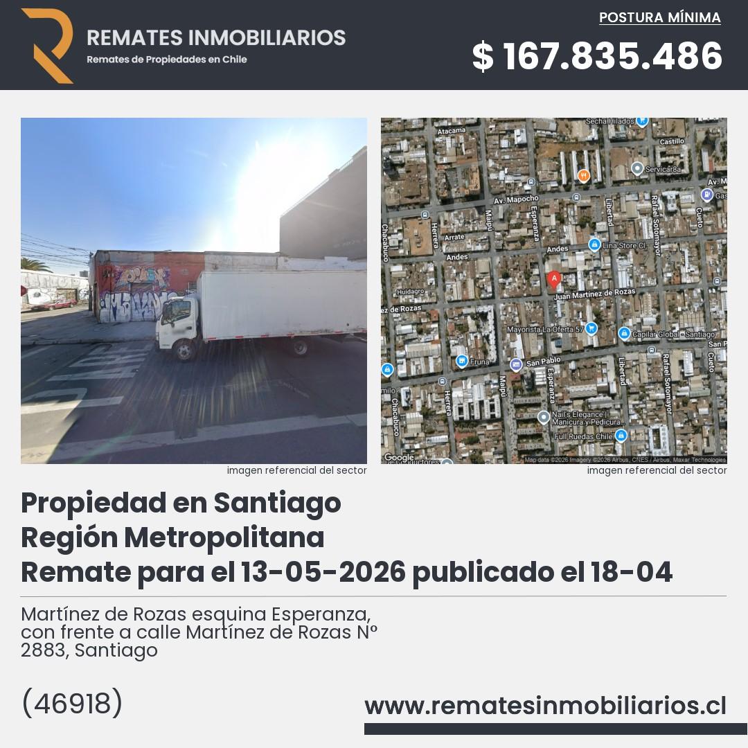 Imagen ficha Martínez de Rozas esquina Esperanza, con frente a calle Martínez de Rozas N° 2883, Santiago