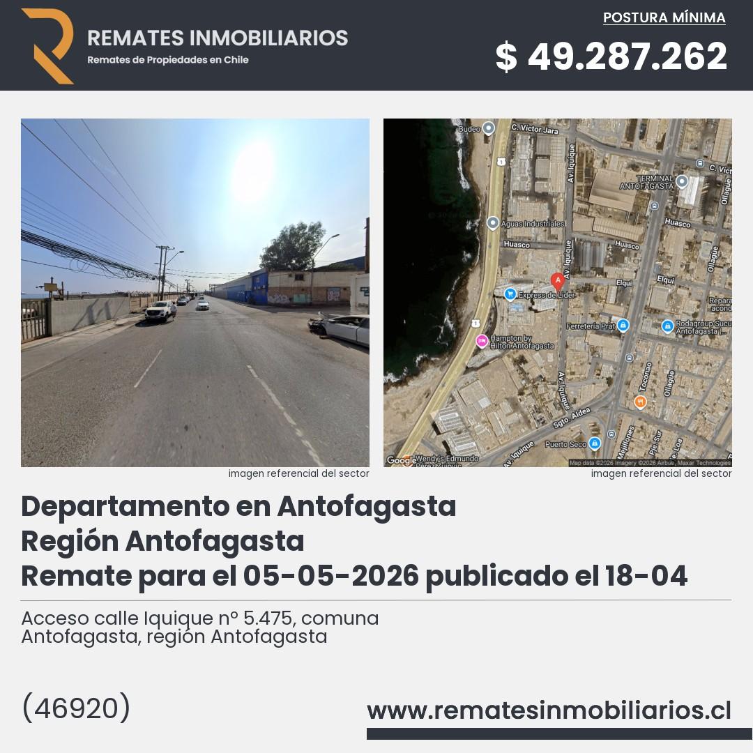 Imagen ficha Acceso calle Iquique nº 5.475, comuna Antofagasta, región Antofagasta