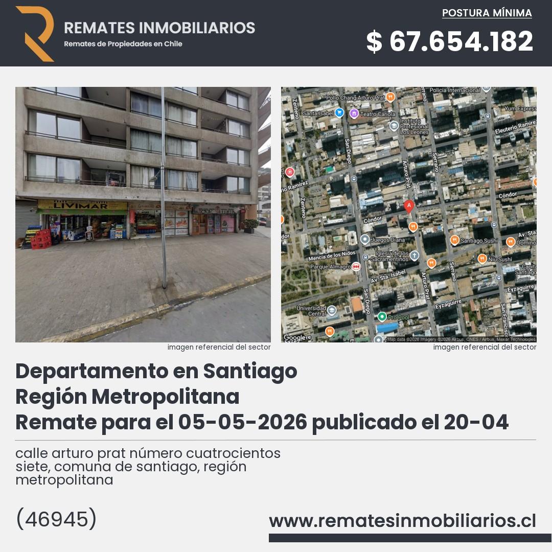 Imagen ficha calle arturo prat número cuatrocientos siete, comuna de santiago, región metropolitana