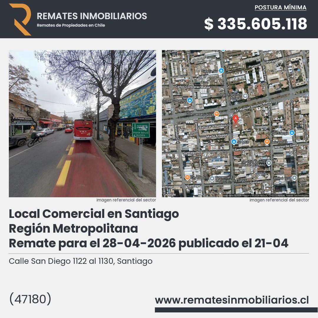 Imagen ficha Calle San Diego 1122 al 1130, Santiago