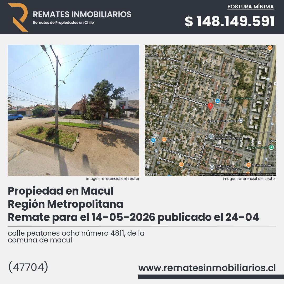 Imagen ficha calle peatones ocho número 4811, de la comuna de macul
