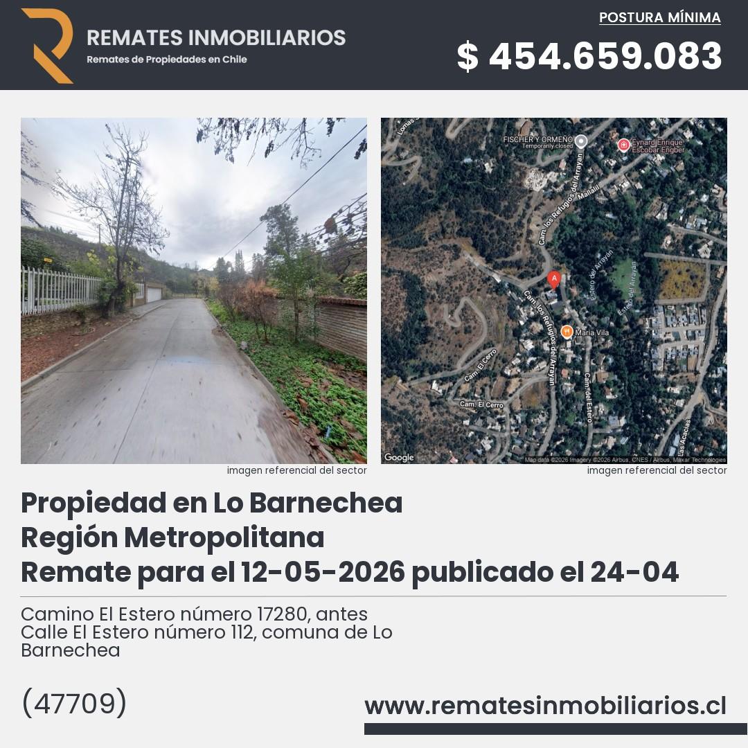 Imagen ficha Camino El Estero número 17280, antes Calle El Estero número 112, comuna de Lo Barnechea