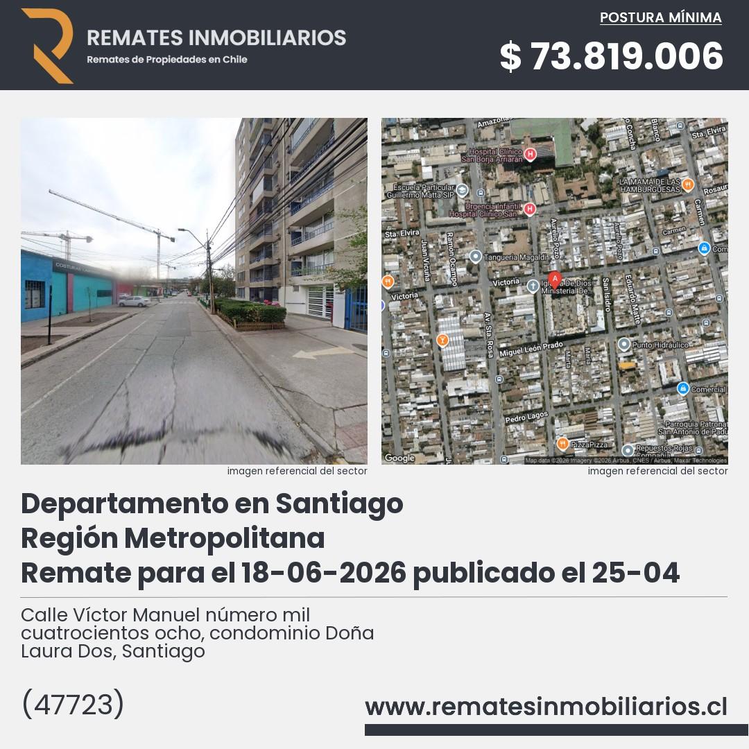 Imagen ficha Calle Víctor Manuel número mil cuatrocientos ocho, condominio Doña Laura Dos, Santiago