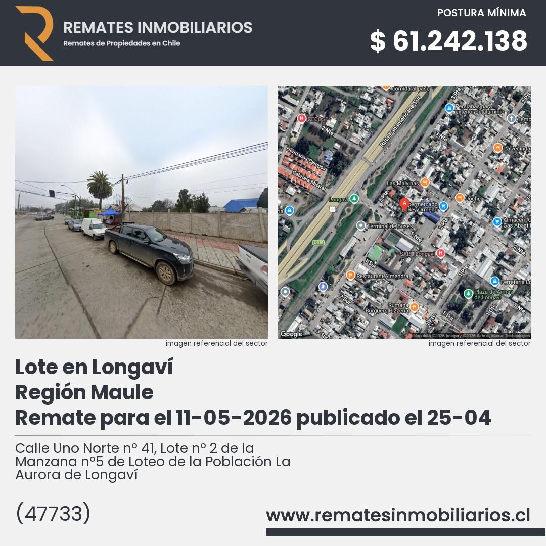Imagen ficha Calle Uno Norte nº 41, Lote nº 2 de la Manzana nº5 de Loteo de la Población La Aurora de Longaví