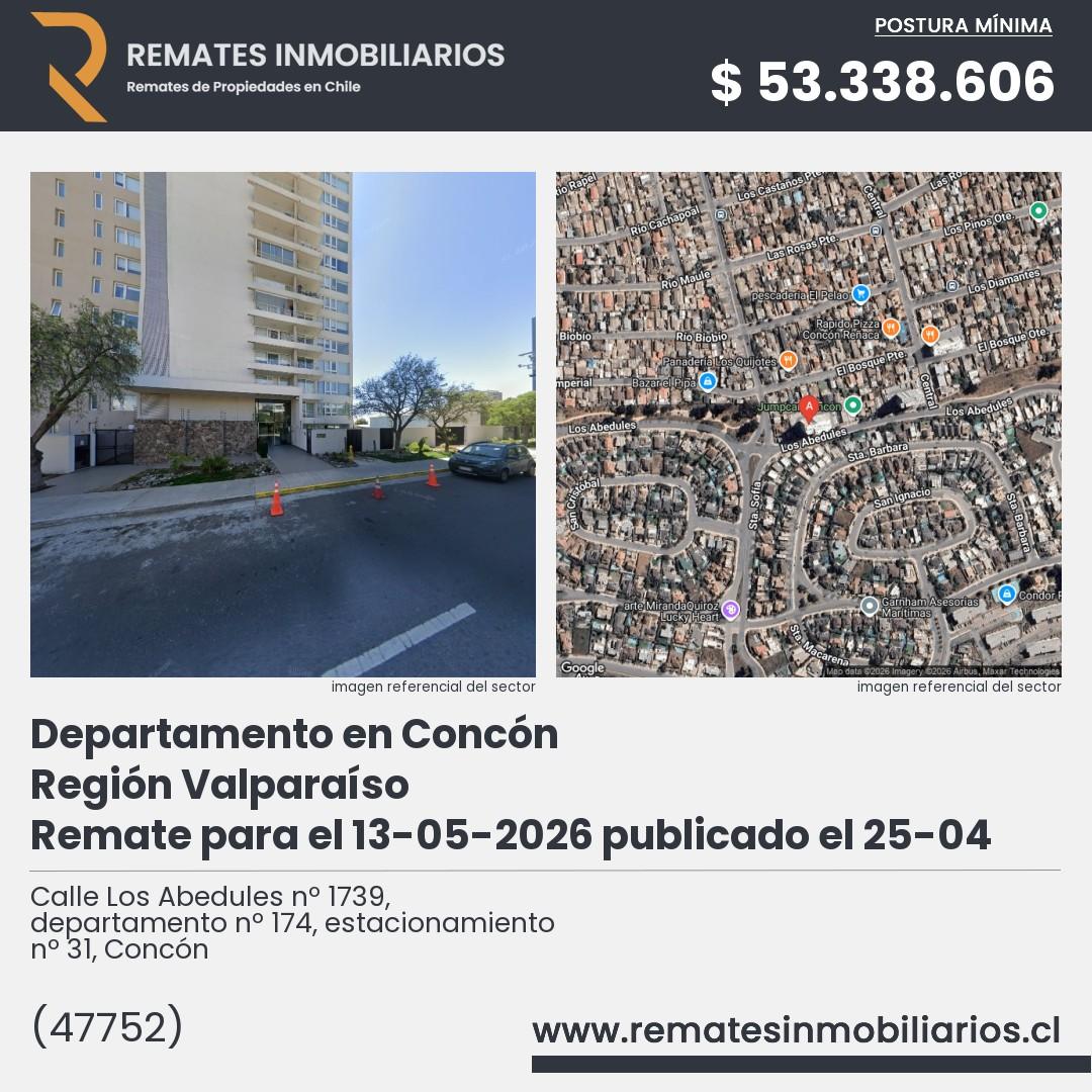 Imagen ficha Calle Los Abedules nº 1739, departamento nº 174, estacionamiento nº 31, Concón