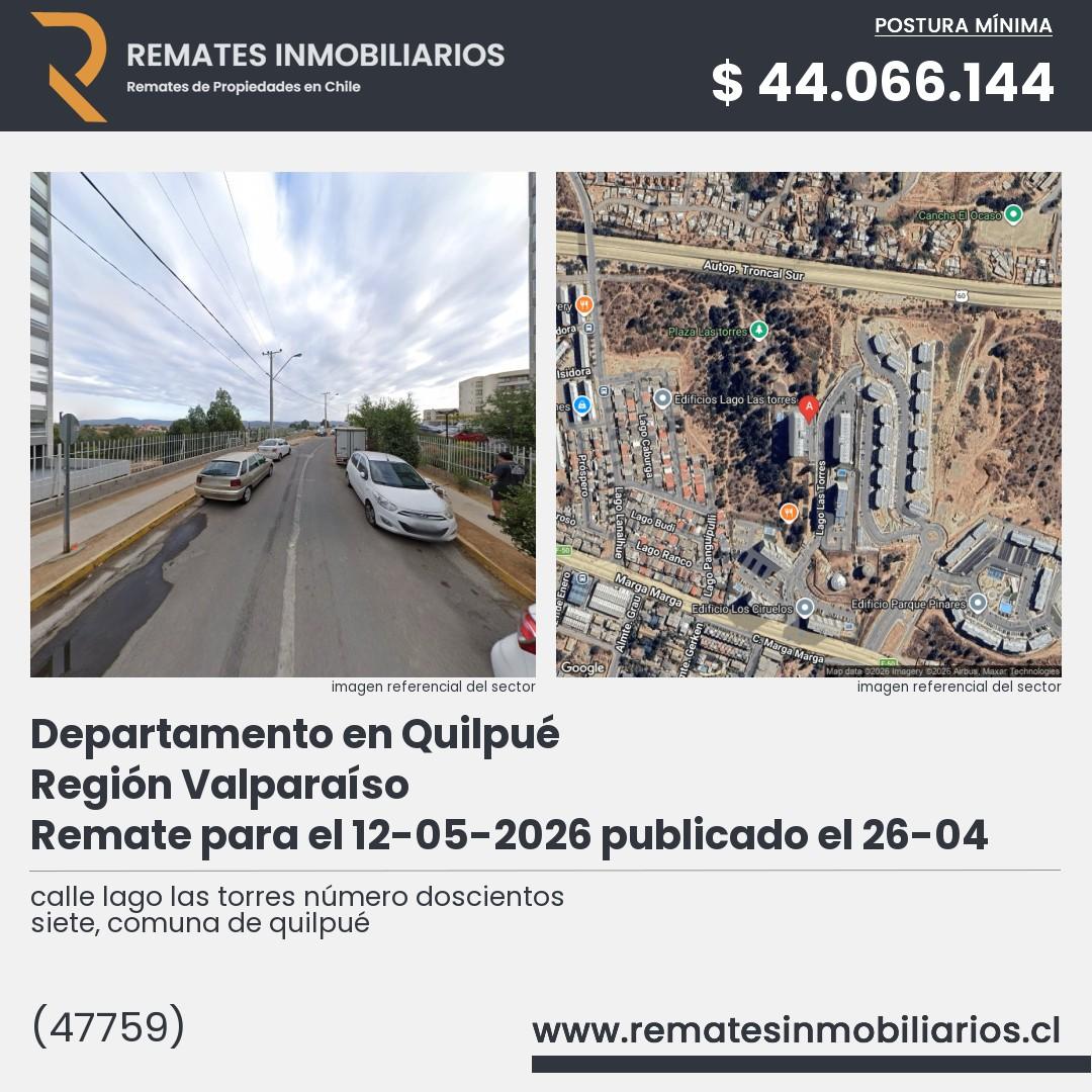 Imagen ficha calle lago las torres número doscientos siete, comuna de quilpué