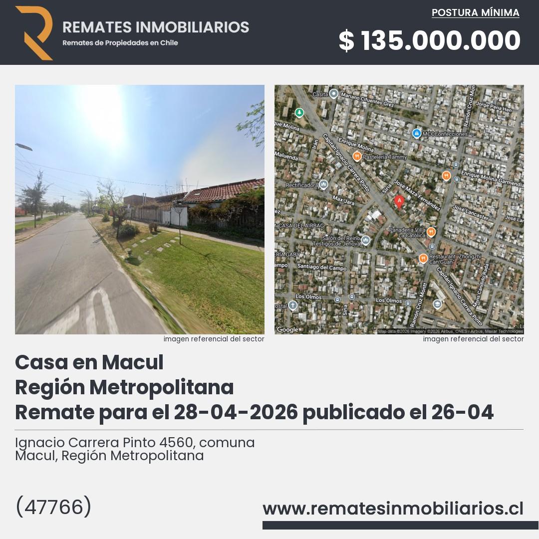 Imagen ficha Ignacio Carrera Pinto 4560, comuna Macul, Región Metropolitana