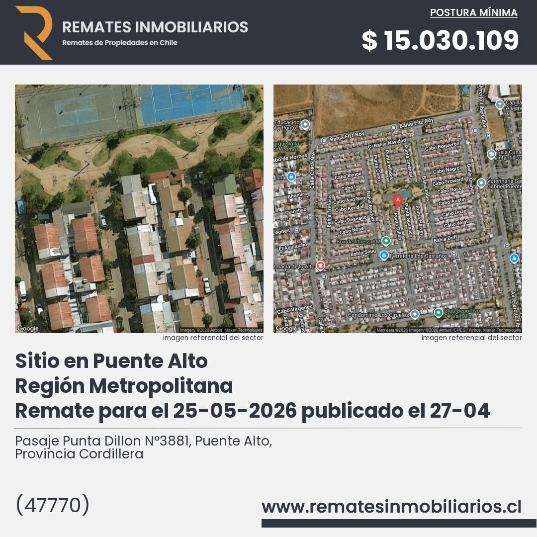 Imagen ficha Pasaje Punta Dillon N°3881, Puente Alto, Provincia Cordillera