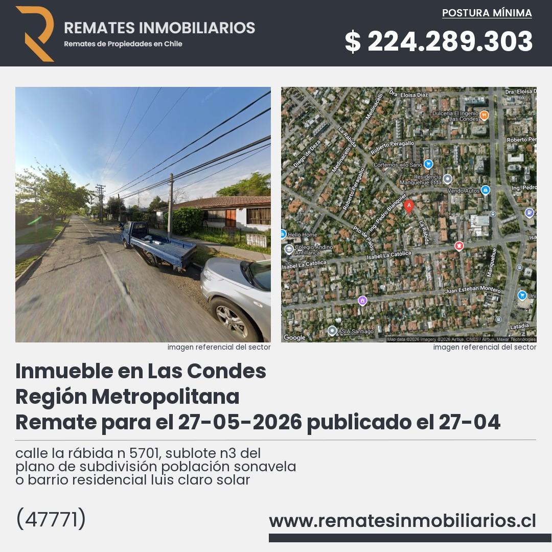 Imagen ficha calle la rábida n 5701, sublote n3 del plano de subdivisión población sonavela o barrio residencial luis claro solar