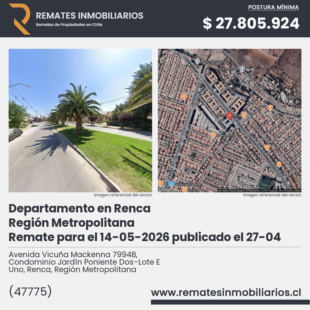 Imagen ficha Avenida Vicuña Mackenna 7994B, Condominio Jardín Poniente Dos-Lote E Uno, Renca, Región Metropolitana