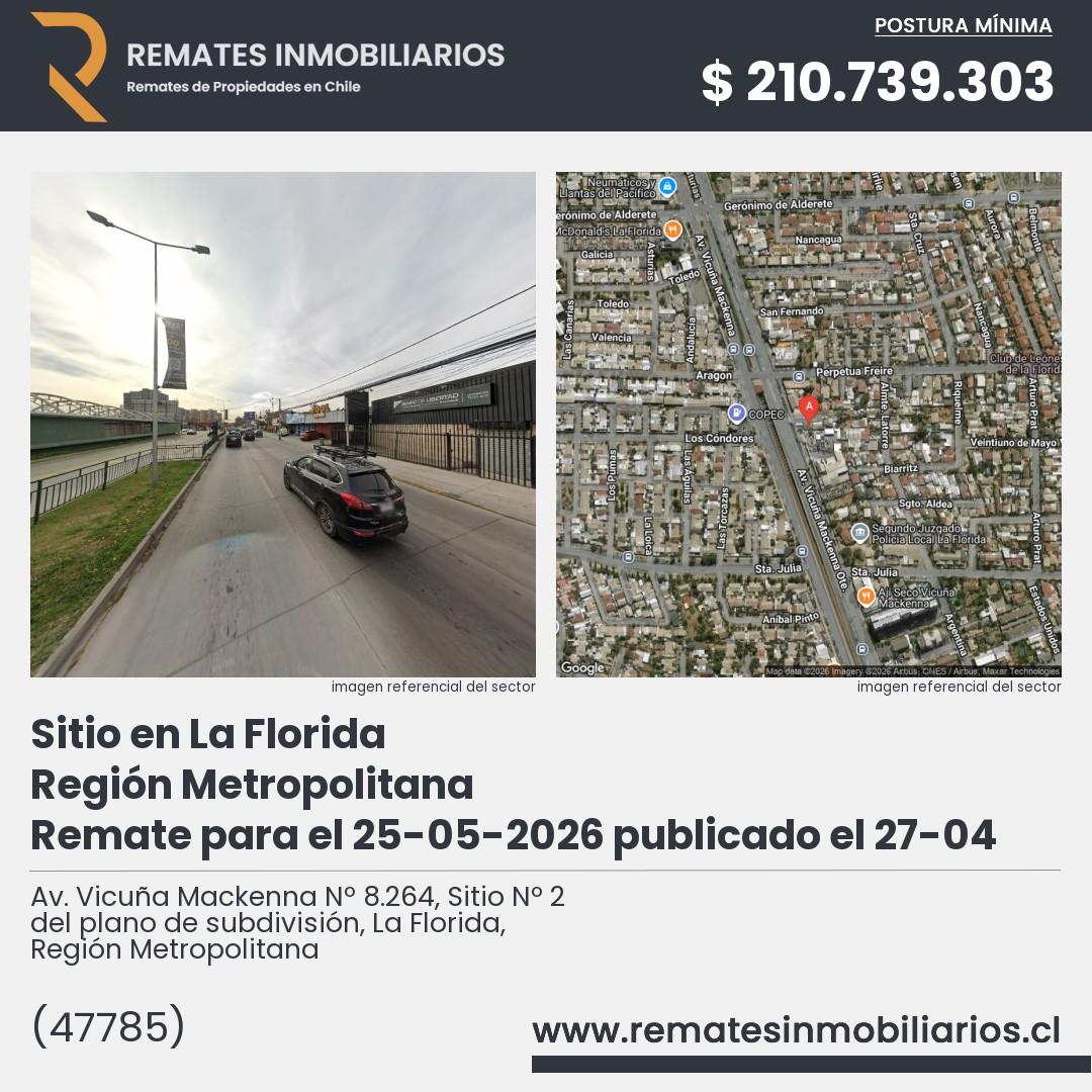 Imagen ficha Av. Vicuña Mackenna Nº 8.264, Sitio Nº 2 del plano de subdivisión, La Florida, Región Metropolitana
