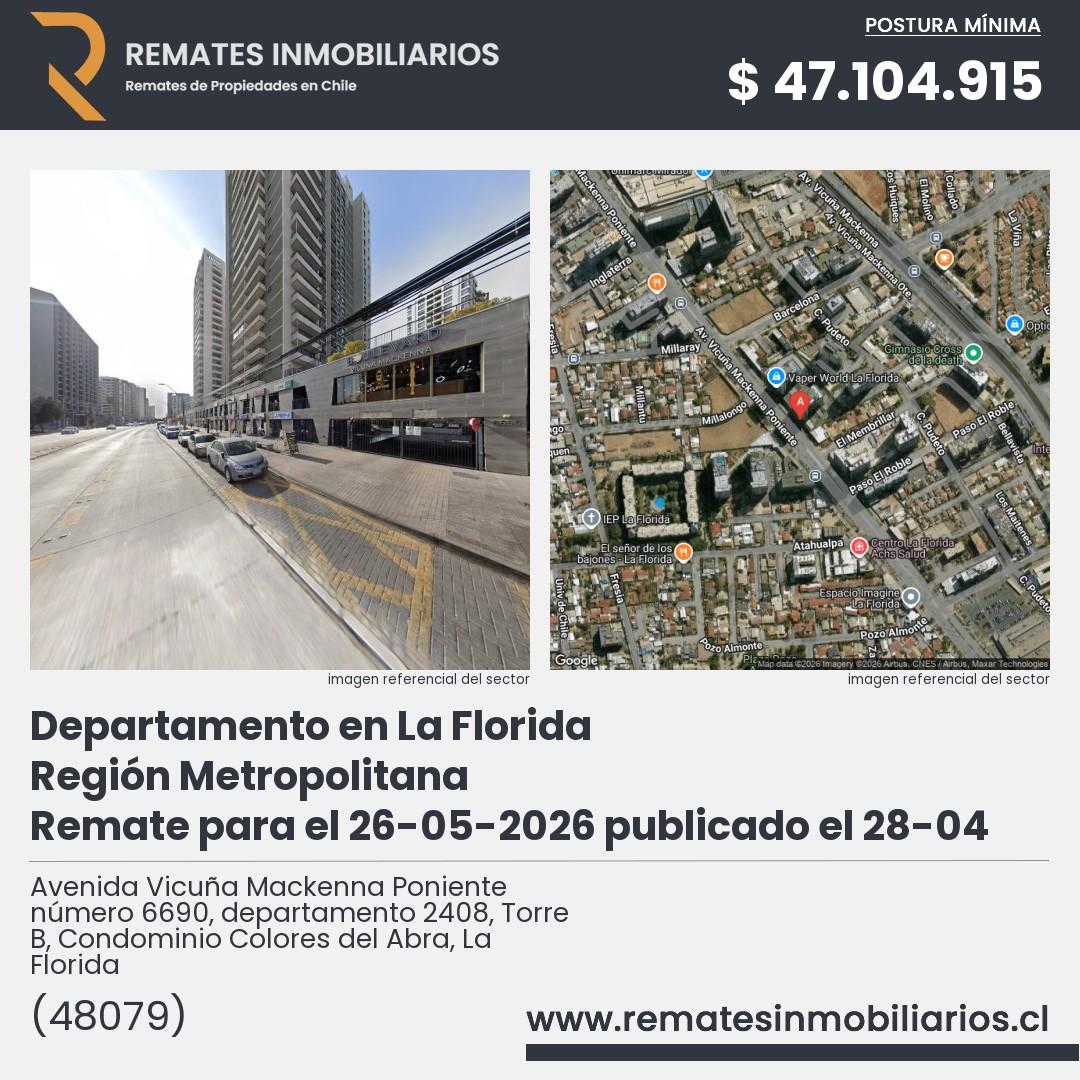 Imagen ficha Avenida Vicuña Mackenna Poniente número 6690, departamento 2408, Torre B, Condominio Colores del Abra, La Florida