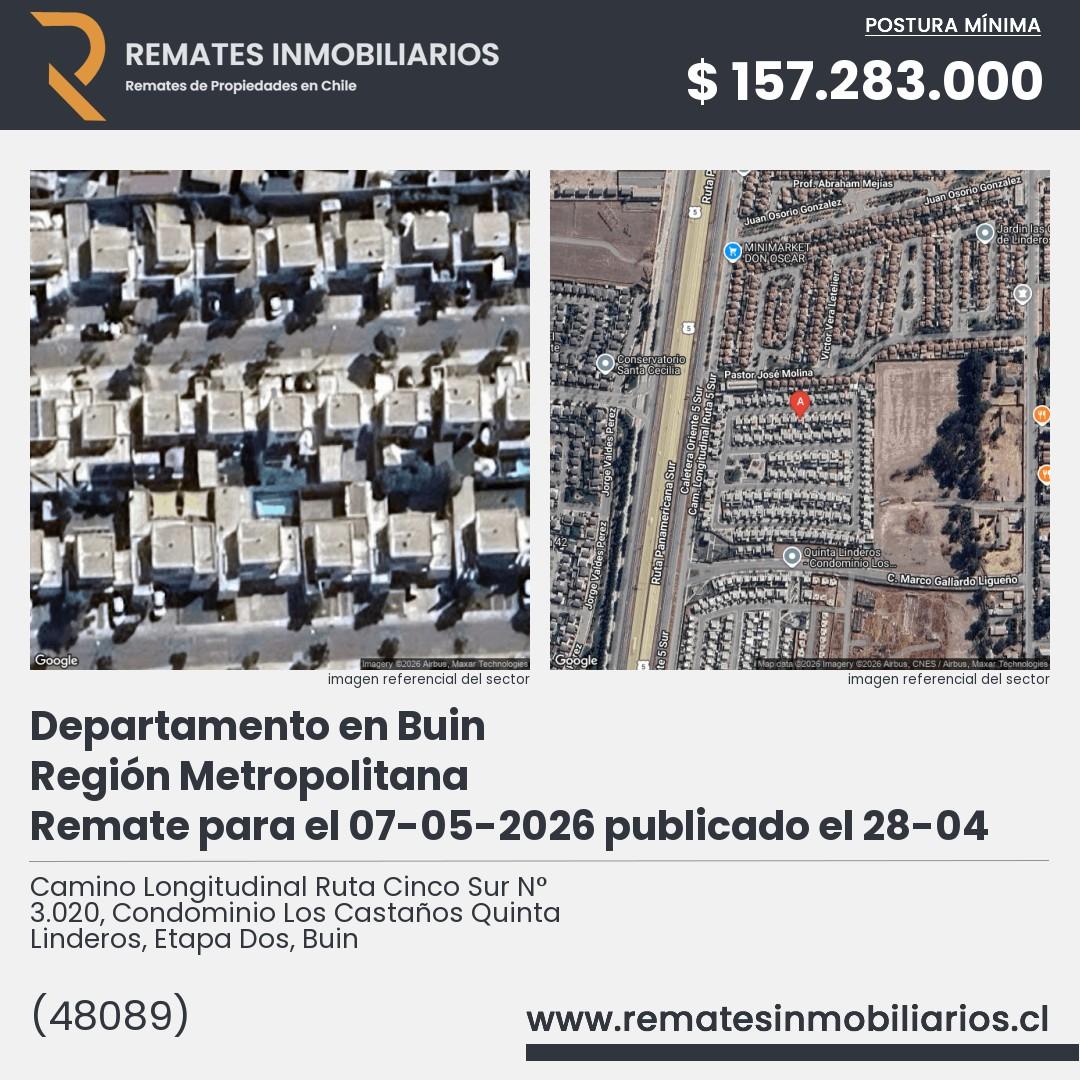 Imagen ficha Camino Longitudinal Ruta Cinco Sur N° 3.020, Condominio Los Castaños Quinta Linderos, Etapa Dos, Buin