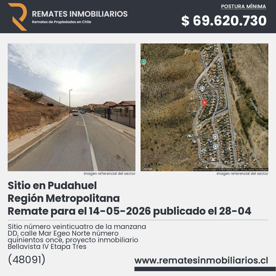Imagen ficha Sitio número veinticuatro de la manzana DD, calle Mar Egeo Norte número quinientos once, proyecto inmobiliario Bellavista IV Etapa Tres