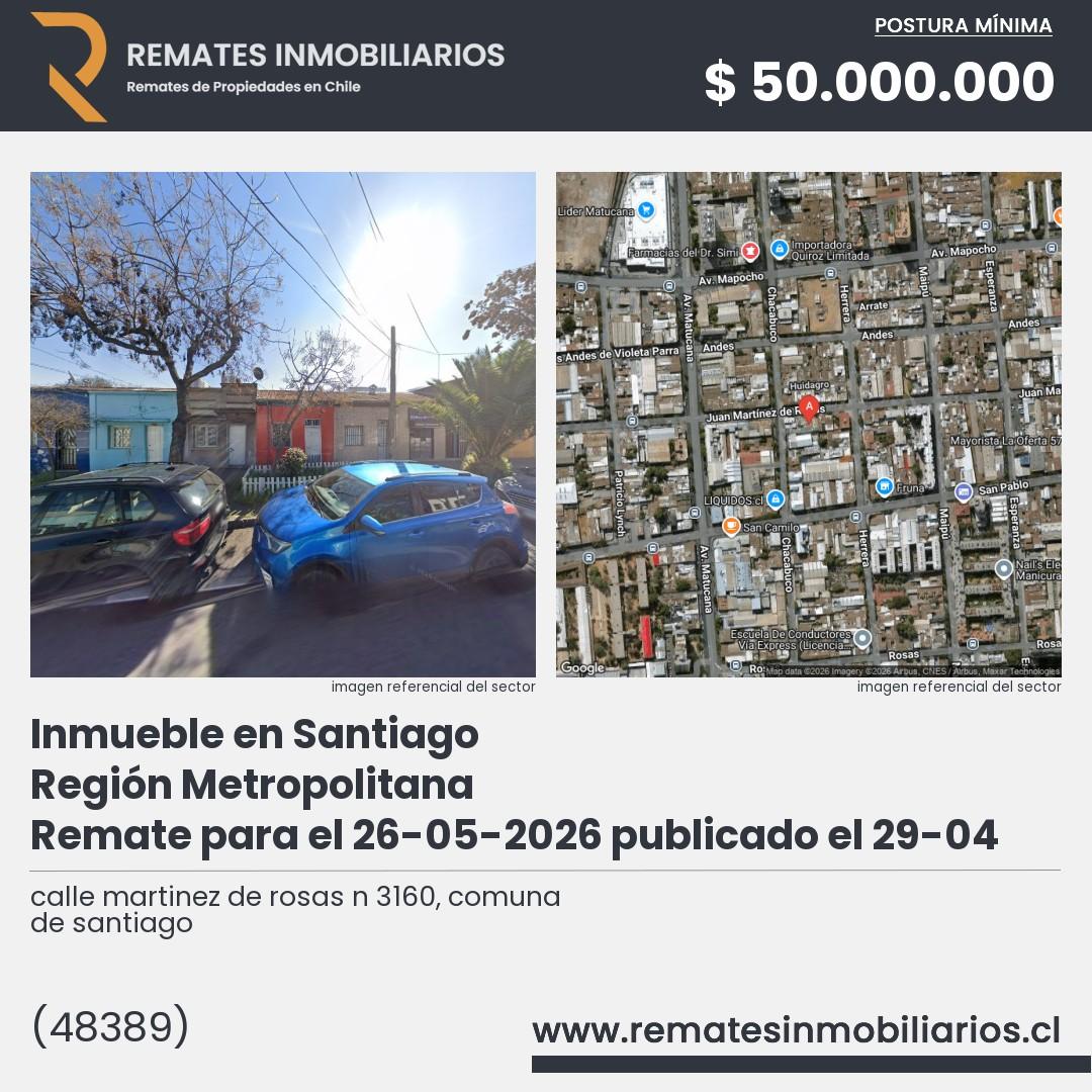Imagen ficha calle martinez de rosas n 3160, comuna de santiago