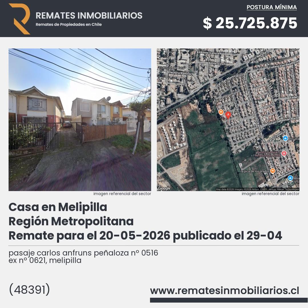 Imagen ficha pasaje carlos anfruns peñaloza nº 0516 ex nº 0621, melipilla