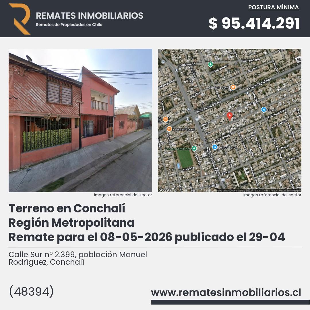 Imagen ficha Calle Sur nº 2.399, población Manuel Rodríguez, Conchalí
