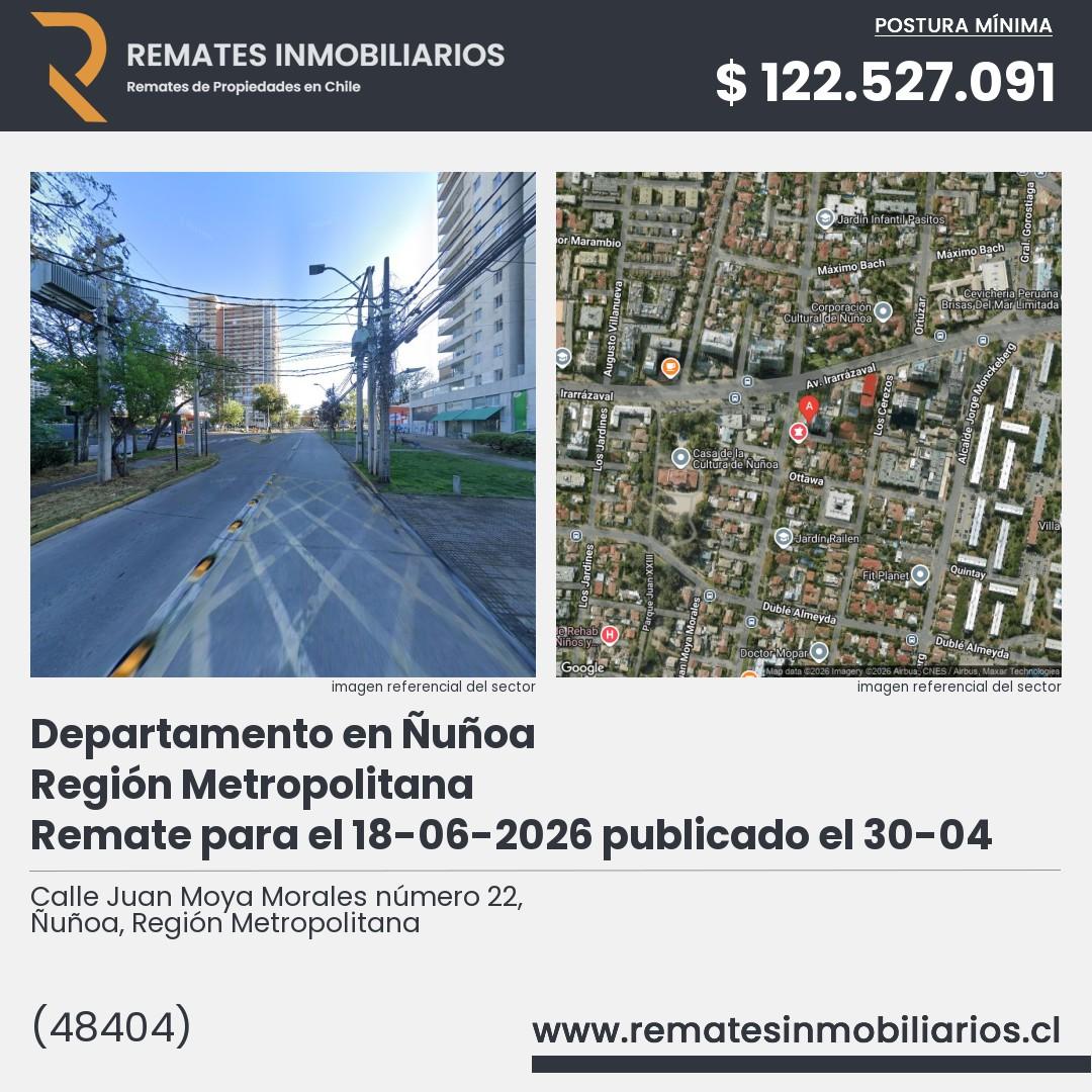 Imagen ficha Calle Juan Moya Morales número 22, Ñuñoa, Región Metropolitana