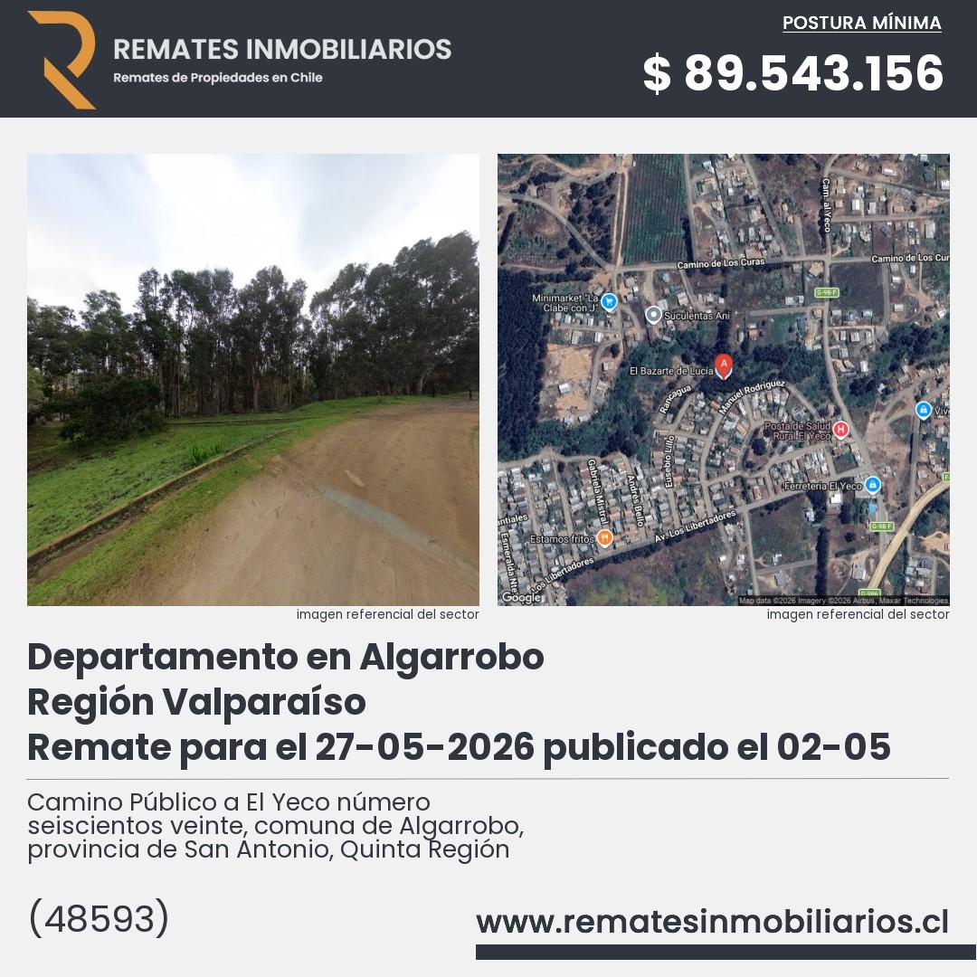 Imagen ficha Camino Público a El Yeco número seiscientos veinte, comuna de Algarrobo, provincia de San Antonio, Quinta Región